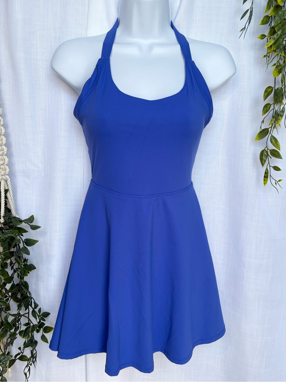 Halara Backless Cut Out Twisted Side Pocket 2-in-1 Mini Dress - Blue - XS